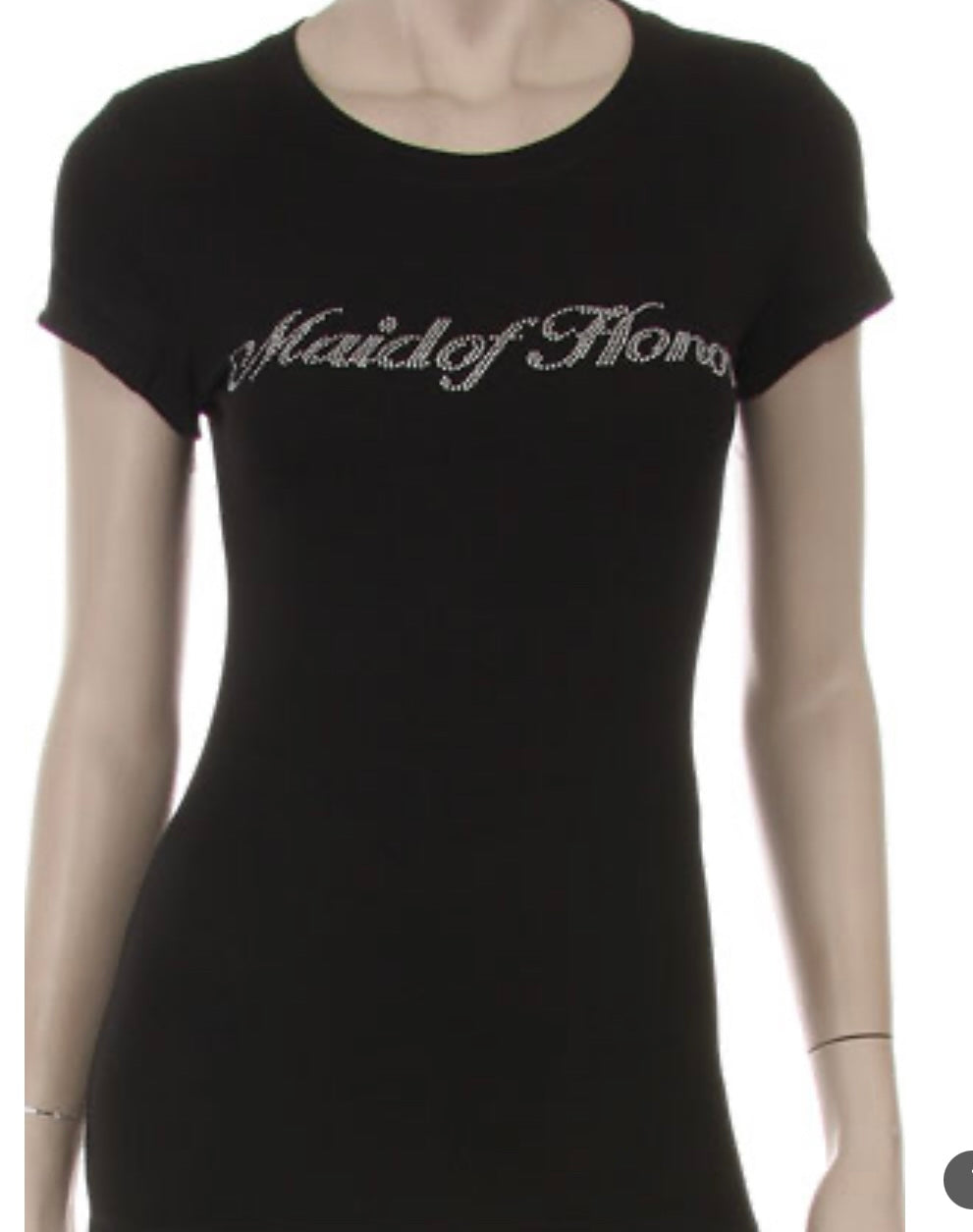 “Maid of Honor” Bling Tee, (black)