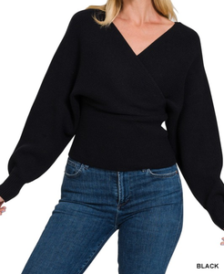 Cross Wrap Pullover Sweater